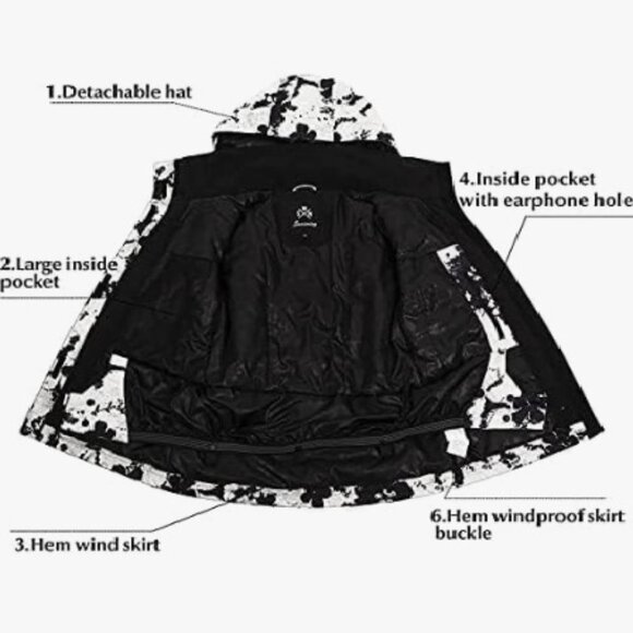 GSOU SNOW Women's Ski/Snowboarding *Jacket*, Abstract Flower Print, Large, NEW - Picture 7 of 13